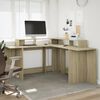 vidaXL Bureau met LED-verlichting 152x152x91 cm hout sonoma eikenkleur