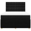 vidaXL Boxspring met matras stof zwart 140x200 cm