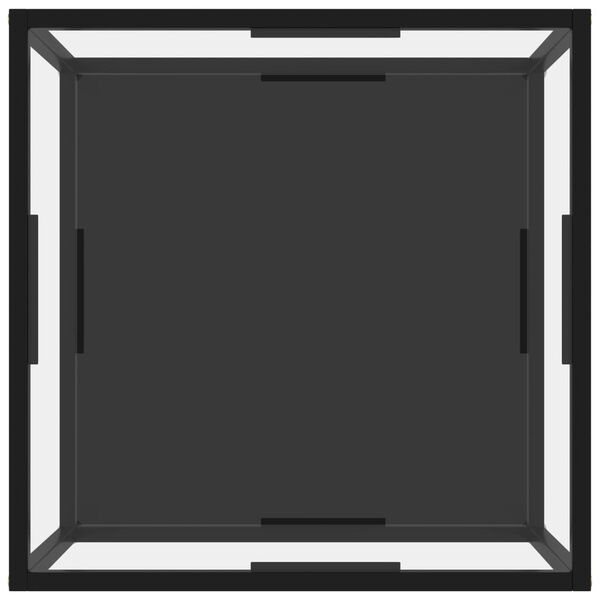 vidaXL Salontafel 60x60x35 cm gehard glas transparant en zwart