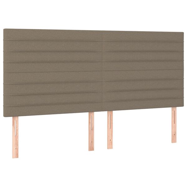 vidaXL Hoofdbord taupe 200x5x118/128 cm Stof