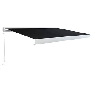 vidaXL Handbediende luifel met LED's Zand 100% Polyester en Aluminium