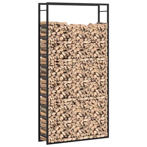 vidaXL Haardhoutrek 110x28x214 cm staal matzwart