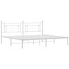 vidaXL Bedframe met hoofdbord metaal wit 193x203 cm