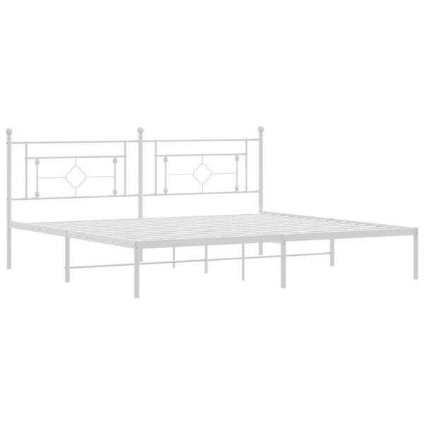vidaXL Bedframe met hoofdbord metaal wit 193x203 cm