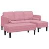 vidaXL Bankstel met kussen 2 pcs Roze Polyester