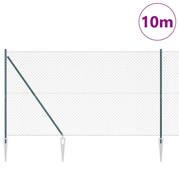 vidaXL Afrasteringspaal Groen 10 x 1,5 m (40 x 40 mm gaas)