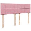 vidaXL Boxspring met matras fluweel roze 140x190 cm