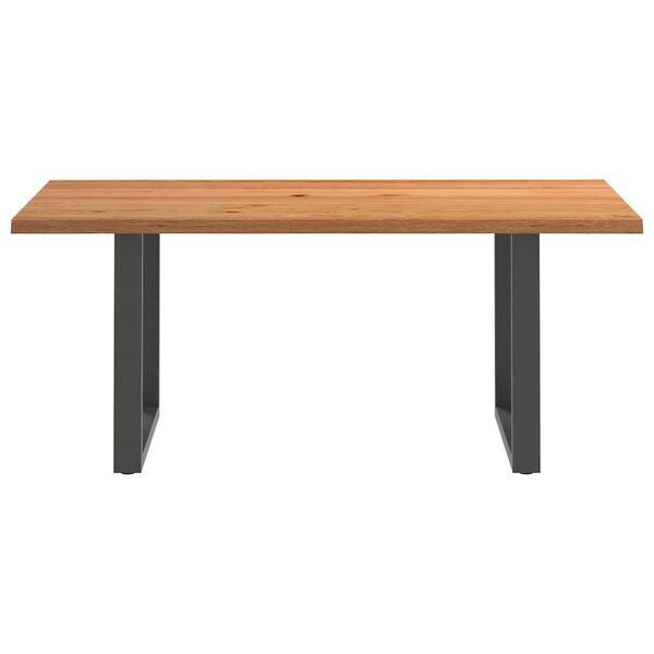 vidaXL Eettafel rechthoekig 180x100x74 cm massief eikenhout lichtbruin