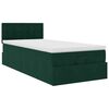vidaXL Ottoman bed met matras 90x200cm fluweel donkergroen