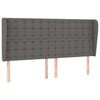 vidaXL Hoofdbord met randen 183x23x118/128 cm kunstleer grijs