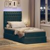 vidaXL Opbergbed met LED met matras Donkergroen 90 x 190 cm Fluweel