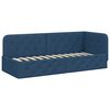 vidaXL Hoekbedframe met matras met hoofdeinde Blauw 80 x 200 cm Stof