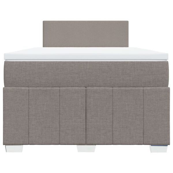 vidaXL Boxspring met matras stof taupe 120x200 cm