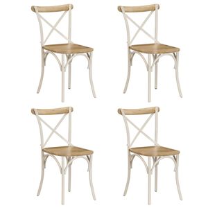 vidaXL Kruisstoelen 4 st massief mangohout wit