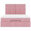 vidaXL Ottoman bed met matrassen 140x190cm fluweel roze