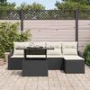 vidaXL Tuin Sofa Set met kussen 6 pcs Zwart en cr&egrave;me