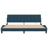 vidaXL Bedframe met LED zonder matras "Hanko" fluweel blauw 200x200 cm