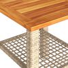 vidaXL 3-delige Bistroset met kussens poly rattan en acaciahout beige