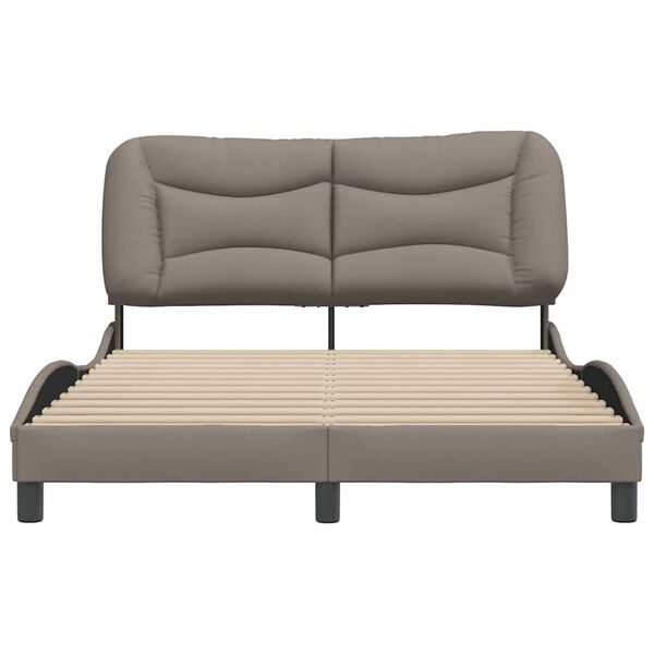 vidaXL Bedframe zonder matras "Hvar" stof taupe 140x190 cm