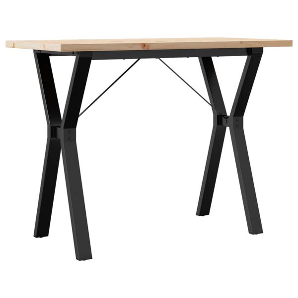 vidaXL Eettafel Y-frame 100x50x75,5 cm massief grenenhout en staal