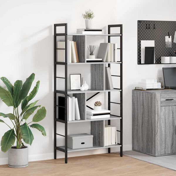 vidaXL Boekenkast Grijs Sonoma 75 x 30 x 156 cm Bewerkt hout
