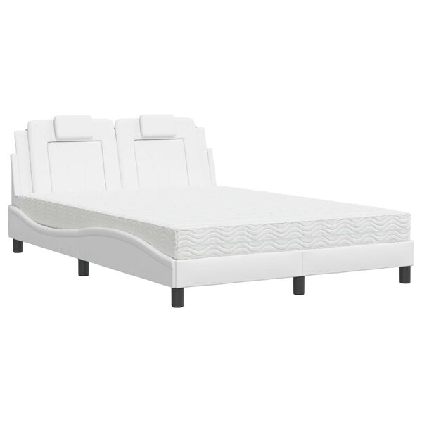 vidaXL Bed "Viana" met matras kunstleer wit 140x190 cm
