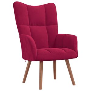 vidaXL Relaxstoel fluweel wijnrood