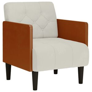 vidaXL Fauteuil met armleuningen Cr&egrave;me 55 cm Fluweel