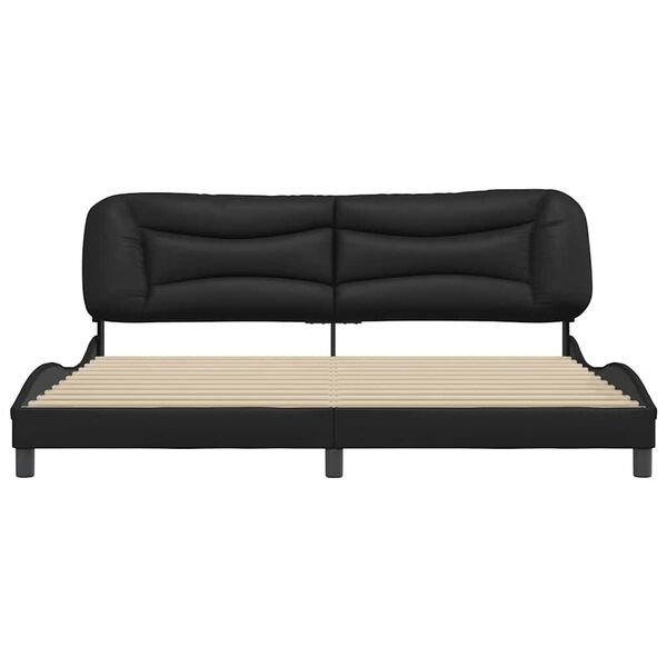 vidaXL Bedframe zonder matras "Hvar"e kunstleer zwart 200x200 cm