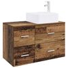 vidaXL Badkamermeubelset 2 pcs Oud hout Bewerkt hout