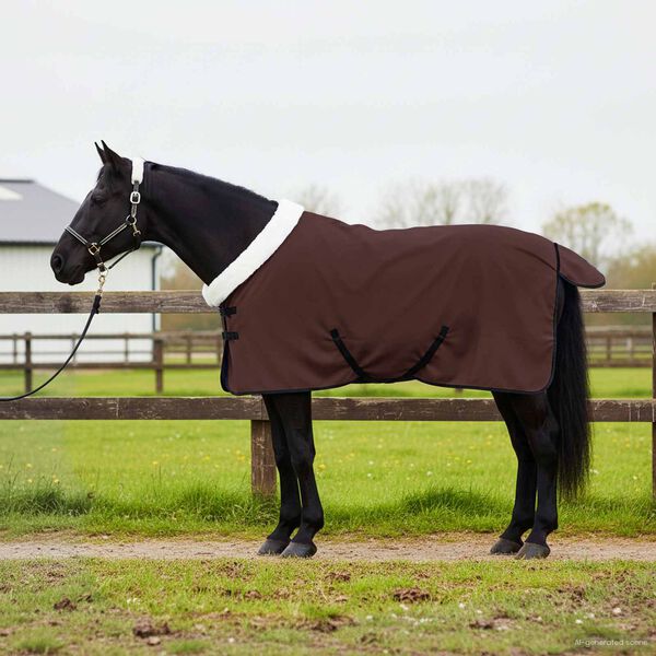 vidaXL Paardendeken Volledig Donkerbruin 105 cm Polar fleece