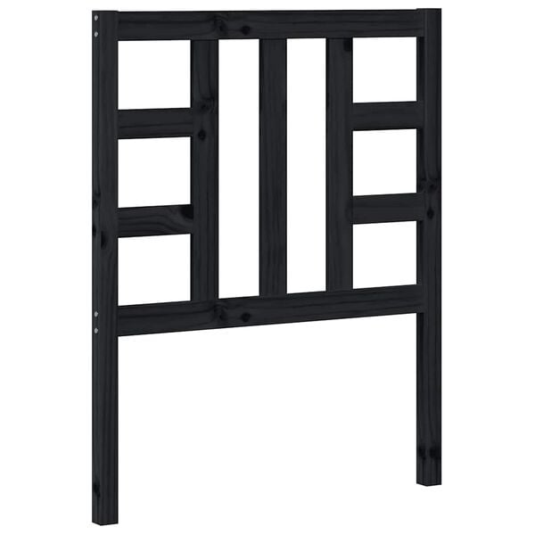 vidaXL Hoofdbord 81x4x100 cm massief grenenhout zwart