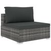 vidaXL 9-delige Loungeset met kussens poly rattan grijs