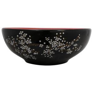 vidaXL Opzetwasbak rond &Phi;41x14 cm keramiek zwart en rood