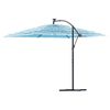 vidaXL Parasol met stalen paal 290x290x238 cm blauw