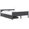 vidaXL Bedframe met 2 lades massief grenenhout donkergrijs 140x200 cm
