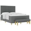 vidaXL Boxspring bed met matras Donkergrijs 140 x 200 cm Stof