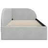 vidaXL Hoekbedframe Lichtgrijs 90 cm x 190 cm Polyester en multiplex