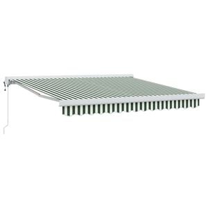 vidaXL Uitschuifbare luifel Groen en Wit 300 x 250 x 165 cm