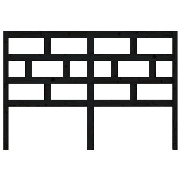 vidaXL Hoofdbord 126x4x100 cm massief grenenhout zwart