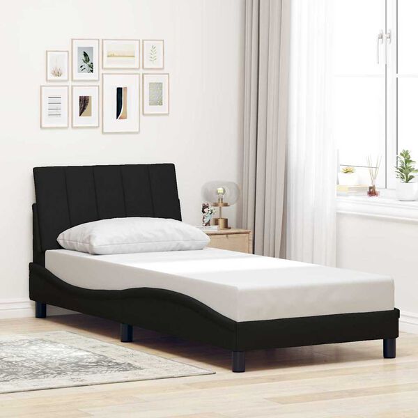 vidaXL Bedframe zonder matras "Hanko" 90x200 cm stof zwart