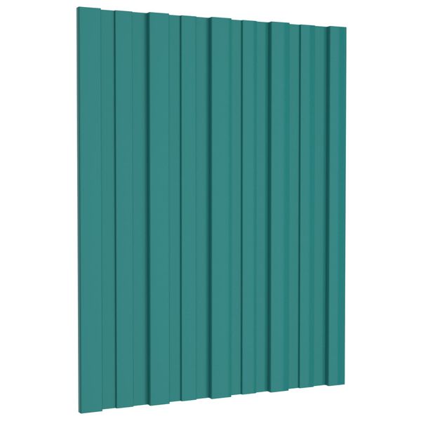 vidaXL Dakpaneel 12 pcs Groen 60 x 45 cm Gegalvaniseerd staal