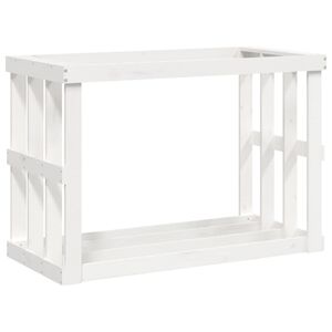 vidaXL Houtblokhouder 108x52x74 cm massief grenenhout wit