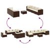 vidaXL 8-delige Loungeset met kussens poly rattan bruin