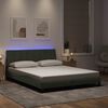 vidaXL Bedframe met LED zonder matras "Hanko" fluweel lichtgrijs 160x200 cm
