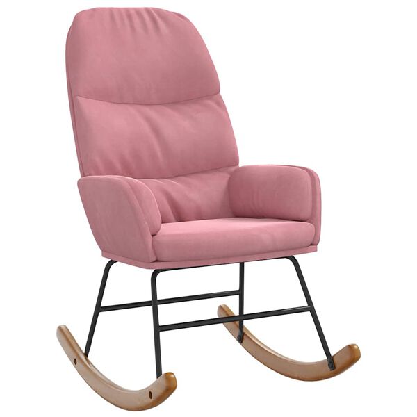 vidaXL Schommelstoel fluweel roze