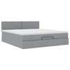 vidaXL Ottoman bed met matras 200x200 cm stof lichtgrijs