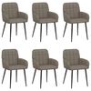 vidaXL Eettafelstoelen 6 pcs Kunstleer Grijs 57 x 50 x 85 cm