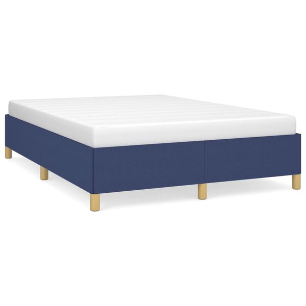 vidaXL Bedframe zonder matras stof blauw 140x200 cm