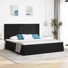 vidaXL Opbergbed met LED met matras met LED Zwart 200 x 200 cm Fluweel